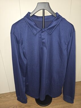 Wilson Men's Long-Sleeve Polo Shirt - Navy Blue